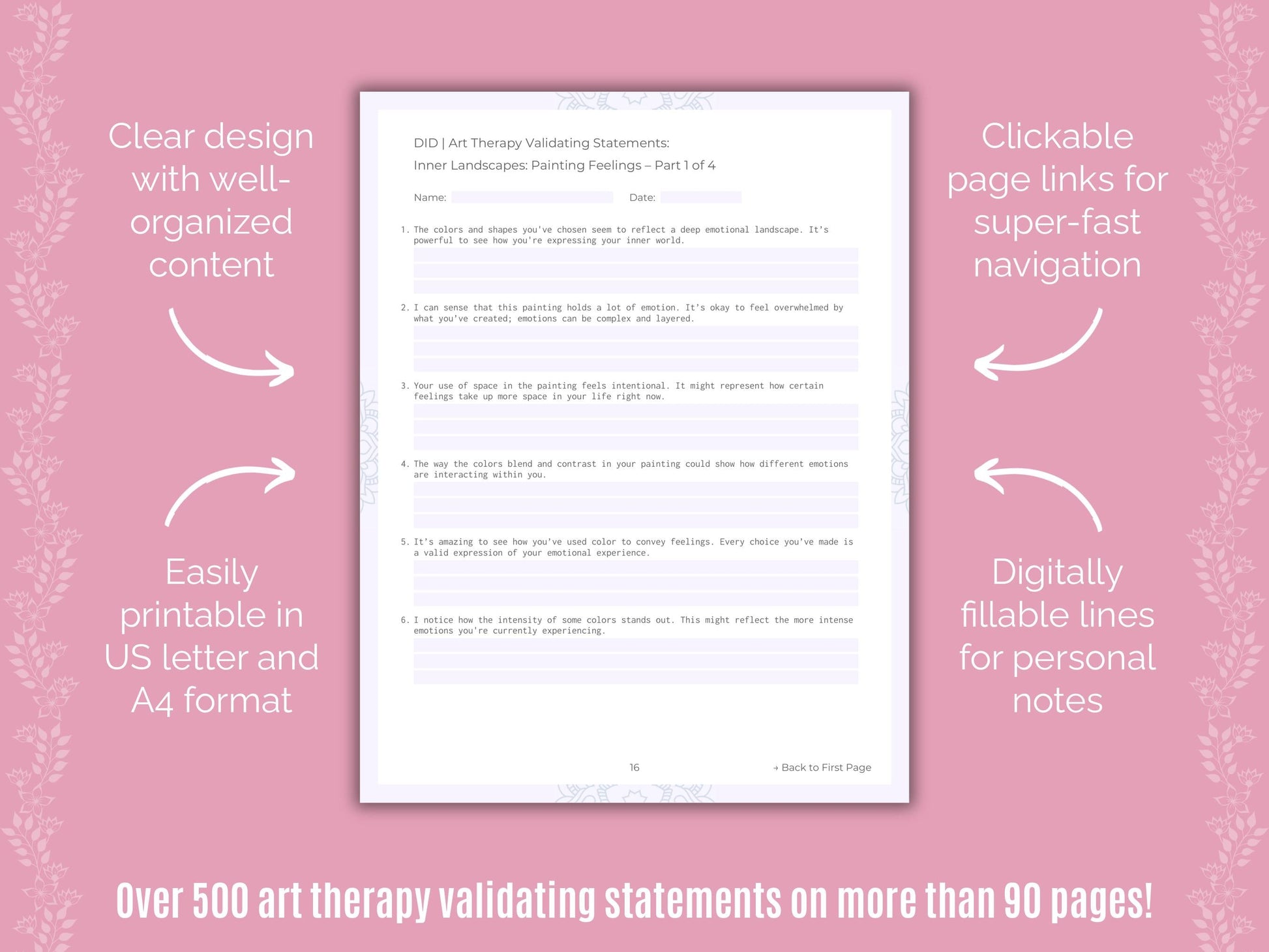 Dissociative Identity Disorder (DID) Art Therapy Counseling Templates