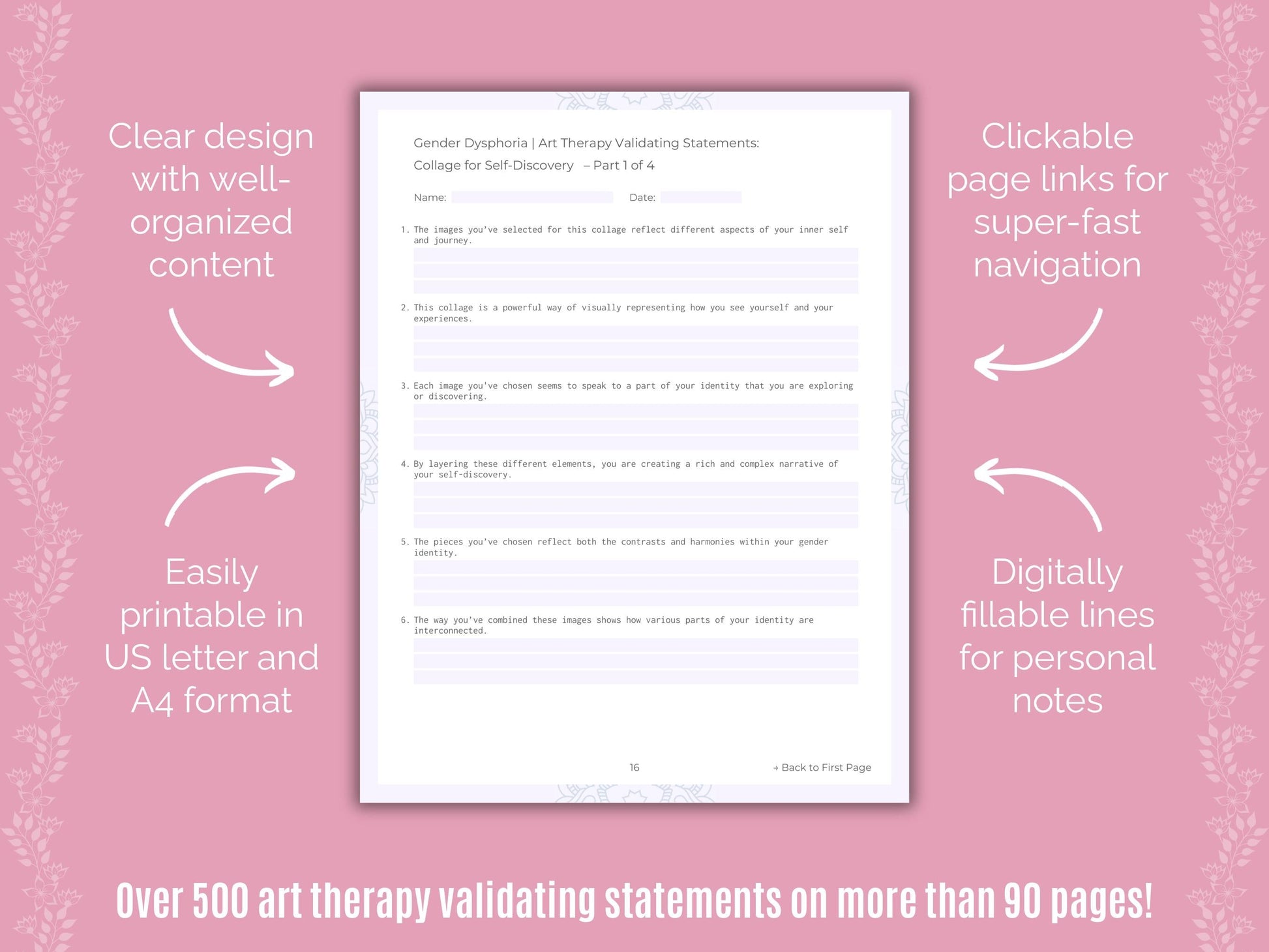 Gender Dysphoria Art Therapy Counseling Templates