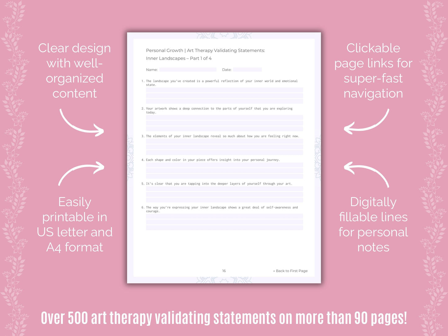 Personal Growth Art Therapy Counseling Templates