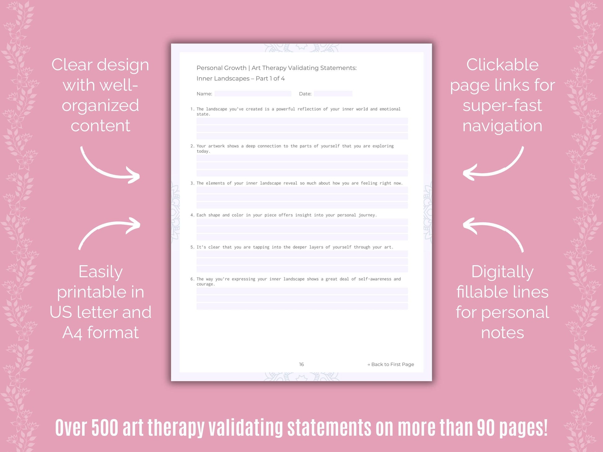 Personal Growth Art Therapy Counseling Templates