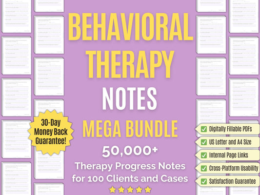 Behavioral Therapy Progress Notes Psychology Workbooks