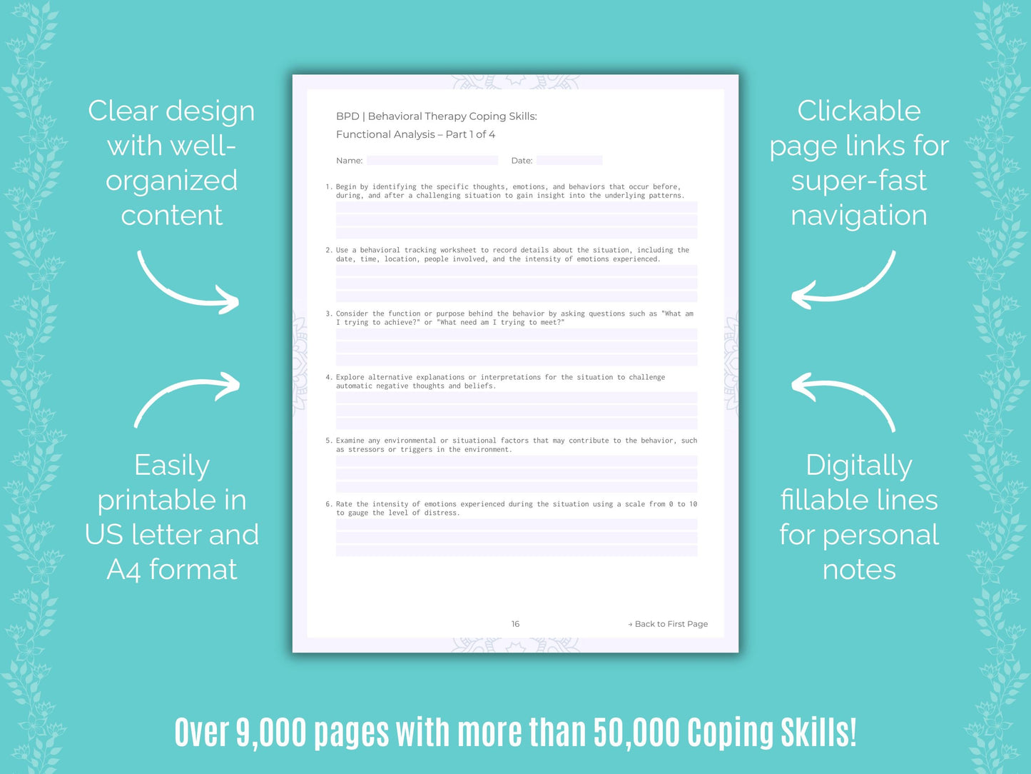 Behavioral Therapy Coping Skills Counselor Cheat Sheets