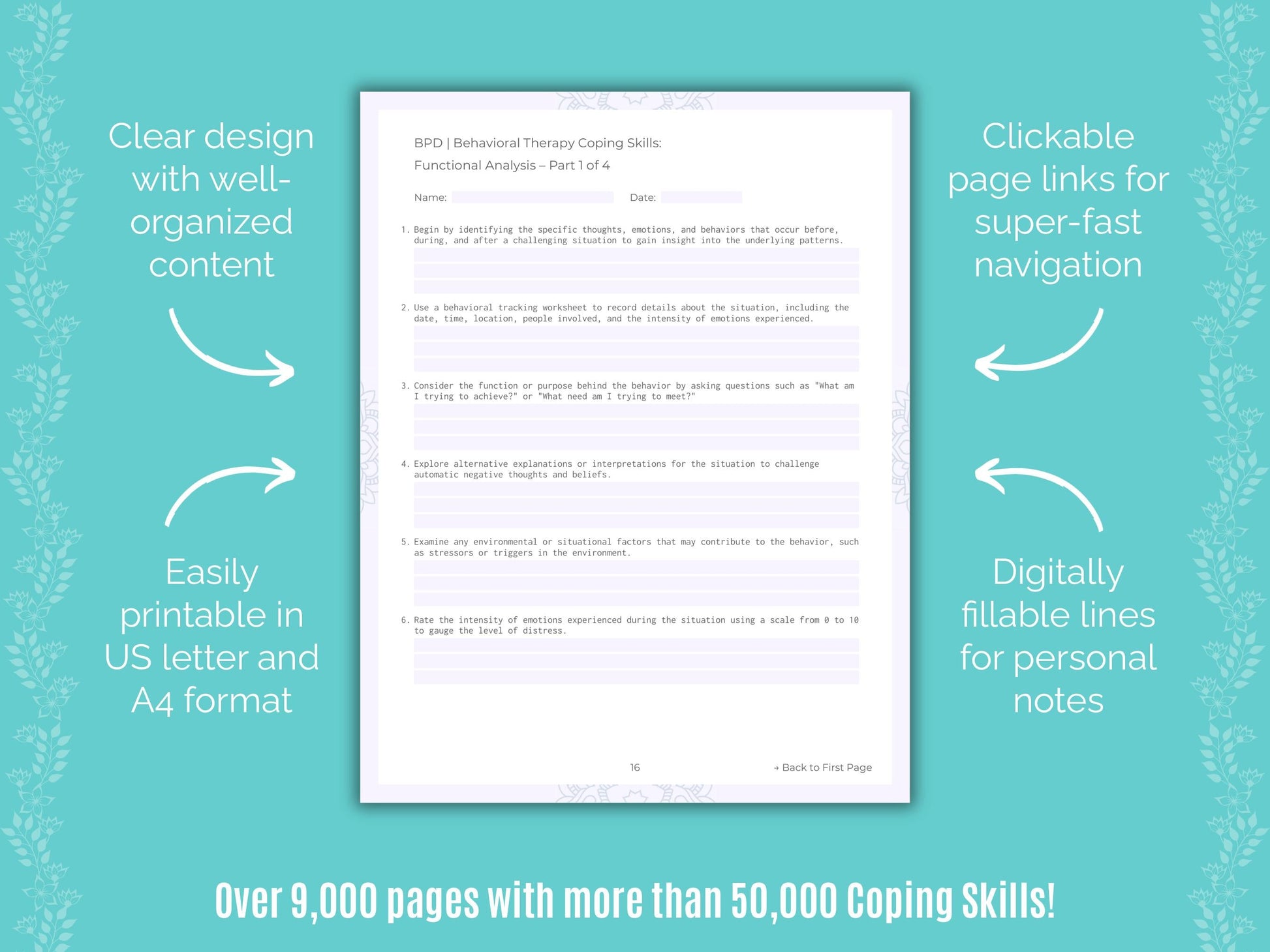 Behavioral Therapy Coping Skills Counselor Cheat Sheets