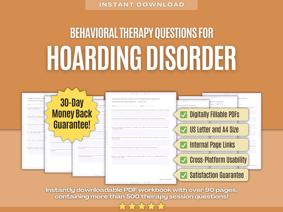 Hoarding Disorder Behavioral Therapy Psychology Workbooks
