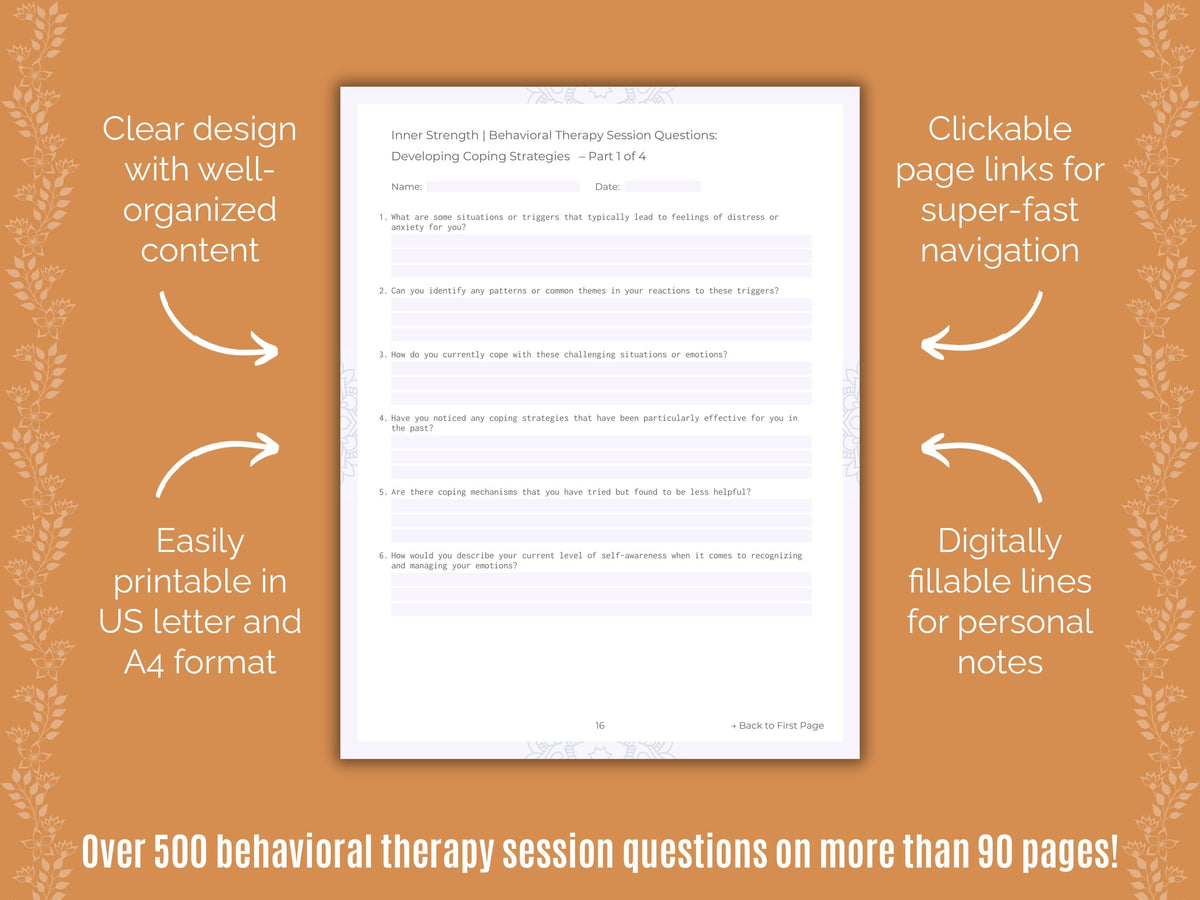 Inner Strength Behavioral Therapy Counseling Templates