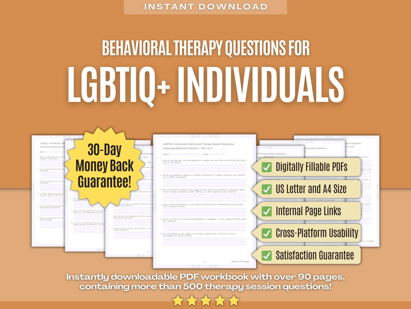 LGBTIQ+ Individuals Behavioral Therapy Psychology Workbooks