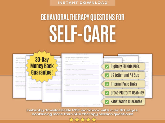 Self-Care Behavioral Therapy Psychology Workbooks