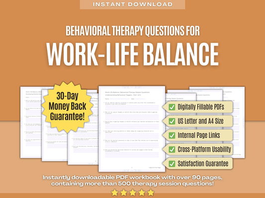 Work-Life Balance Behavioral Therapy Psychology Workbooks