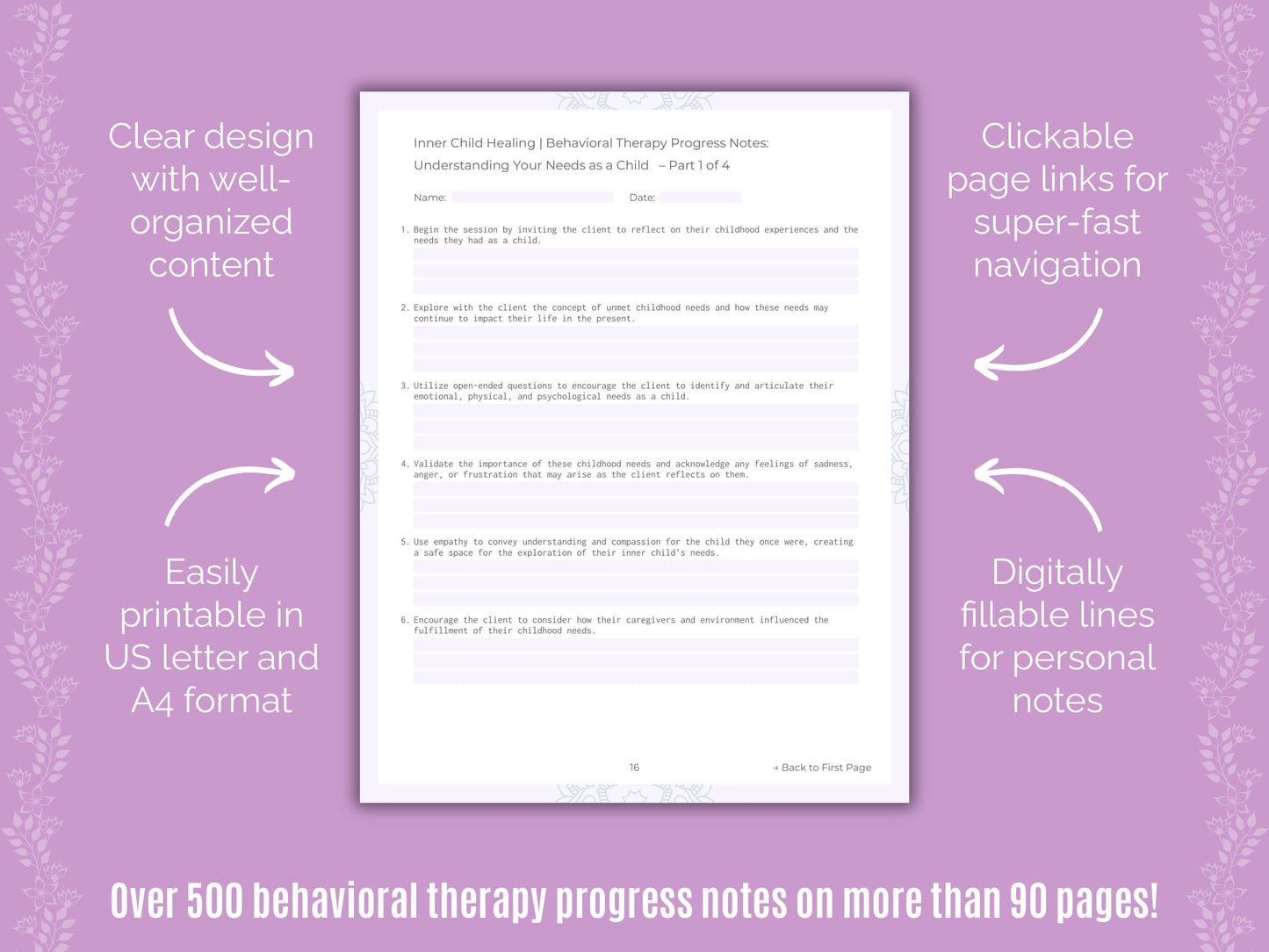 Inner Child Healing Behavioral Therapy Counseling Templates