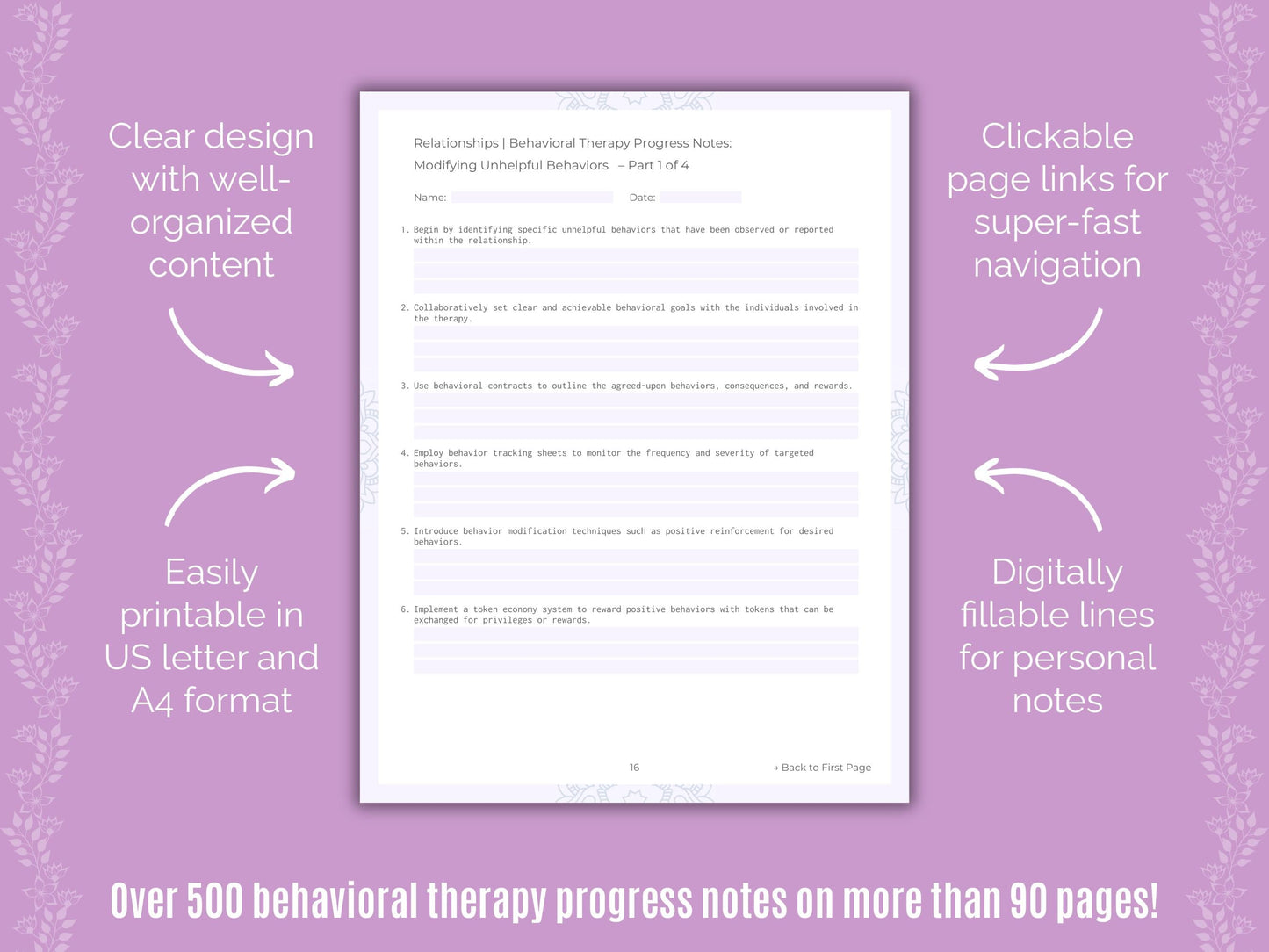 Relationships Behavioral Therapy Counseling Templates