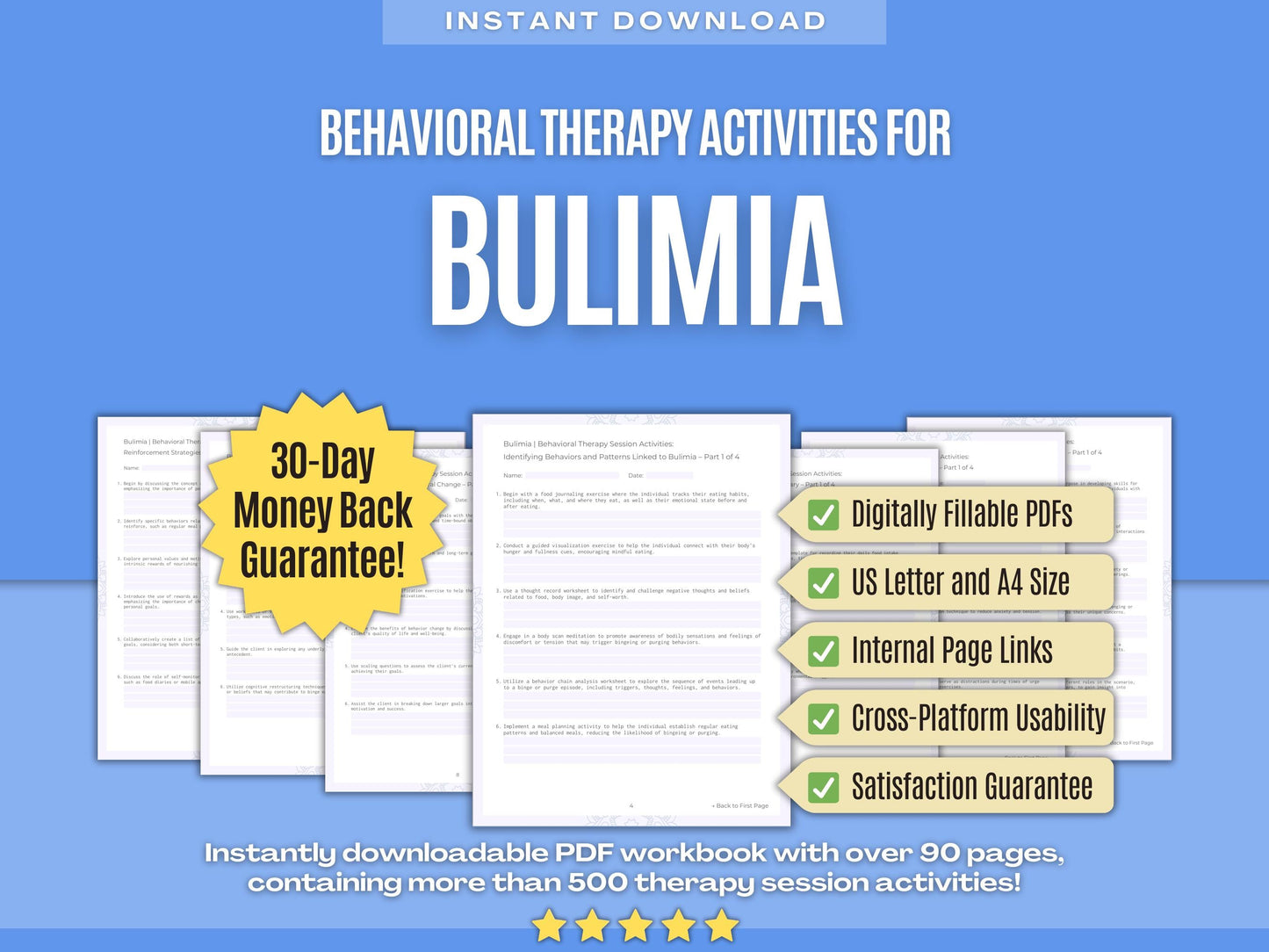 Bulimia Behavioral Therapy Psychology Workbooks