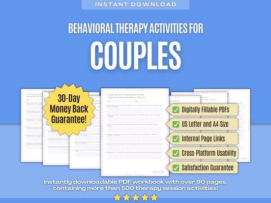 Couples Behavioral Therapy Psychology Workbooks