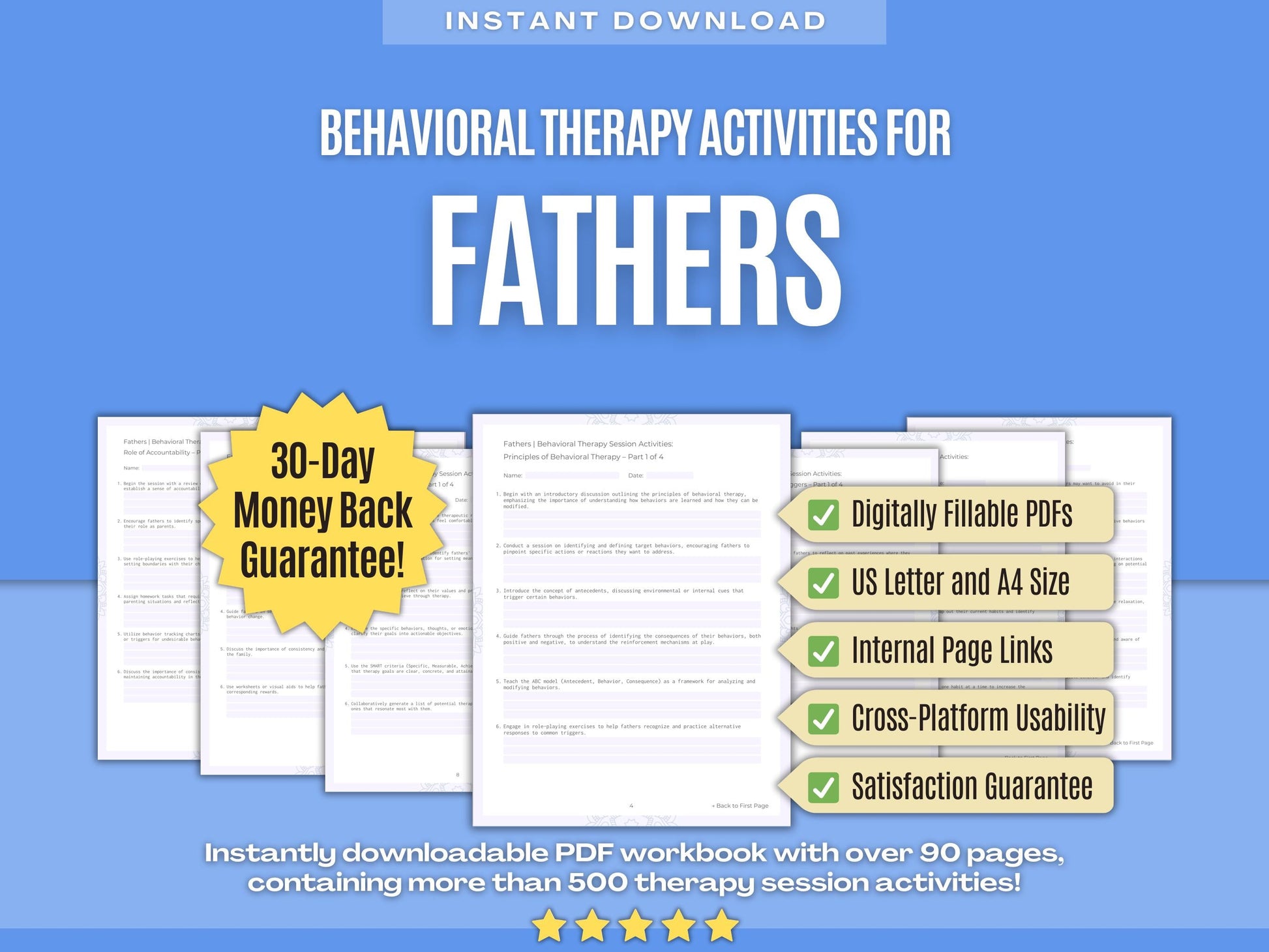 Fathers Behavioral Therapy Psychology Workbooks