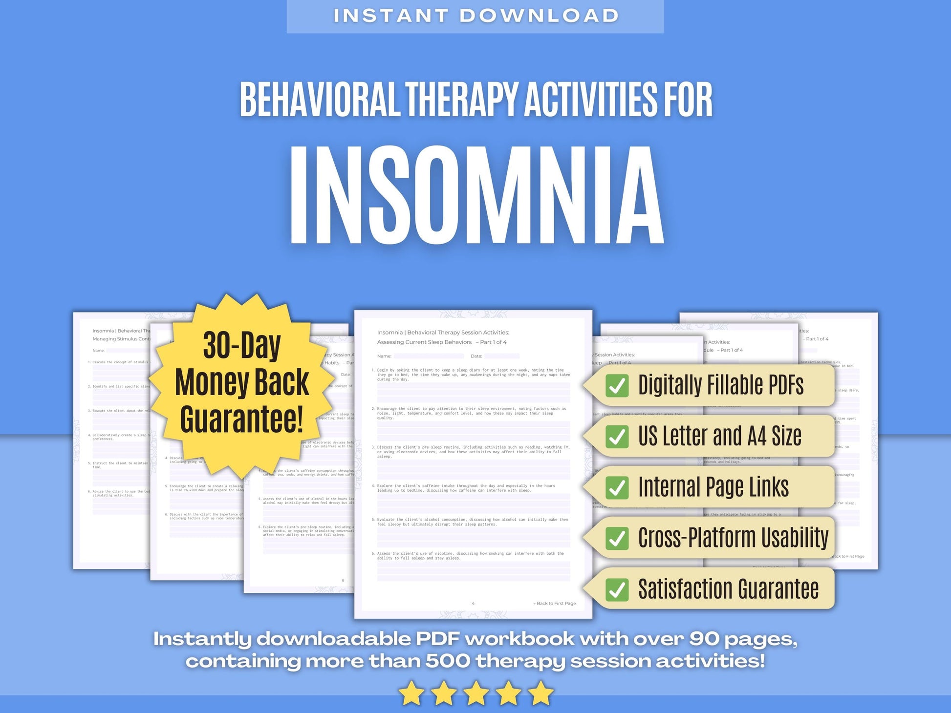 Insomnia Behavioral Therapy Psychology Workbooks