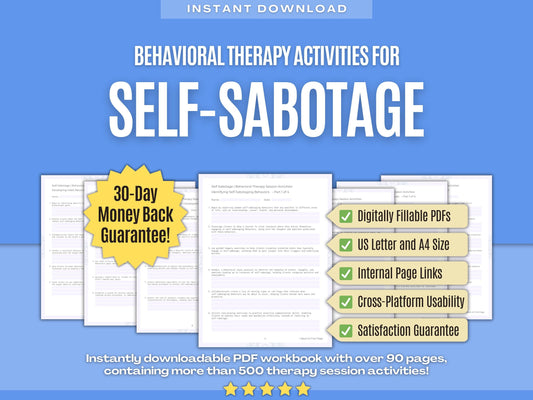 Self-Sabotage Behavioral Therapy Psychology Workbooks