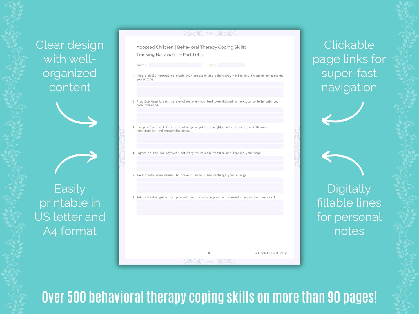 Adopted Children Behavioral Therapy Counseling Templates