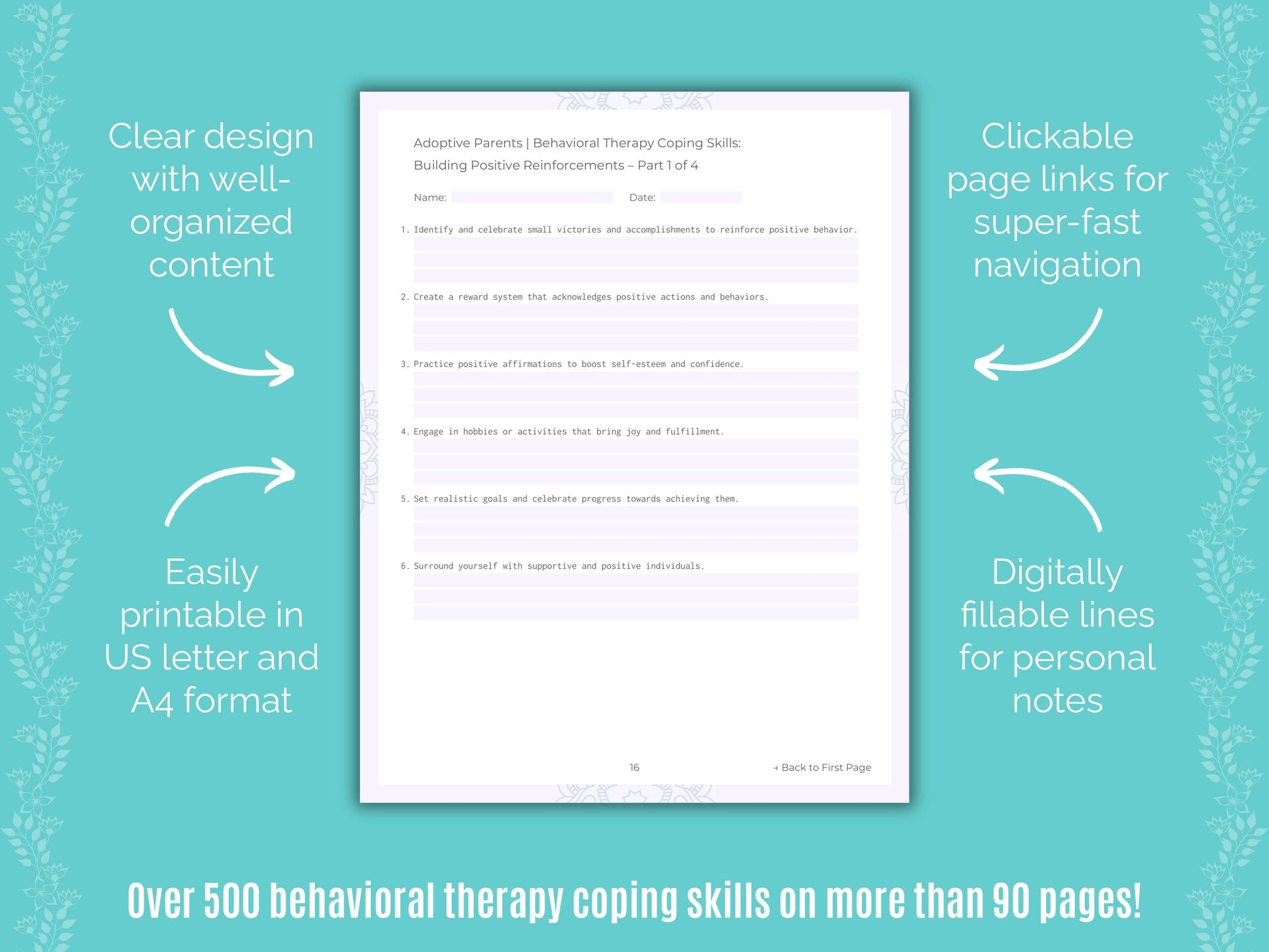 Adoptive Parents Behavioral Therapy Counseling Templates