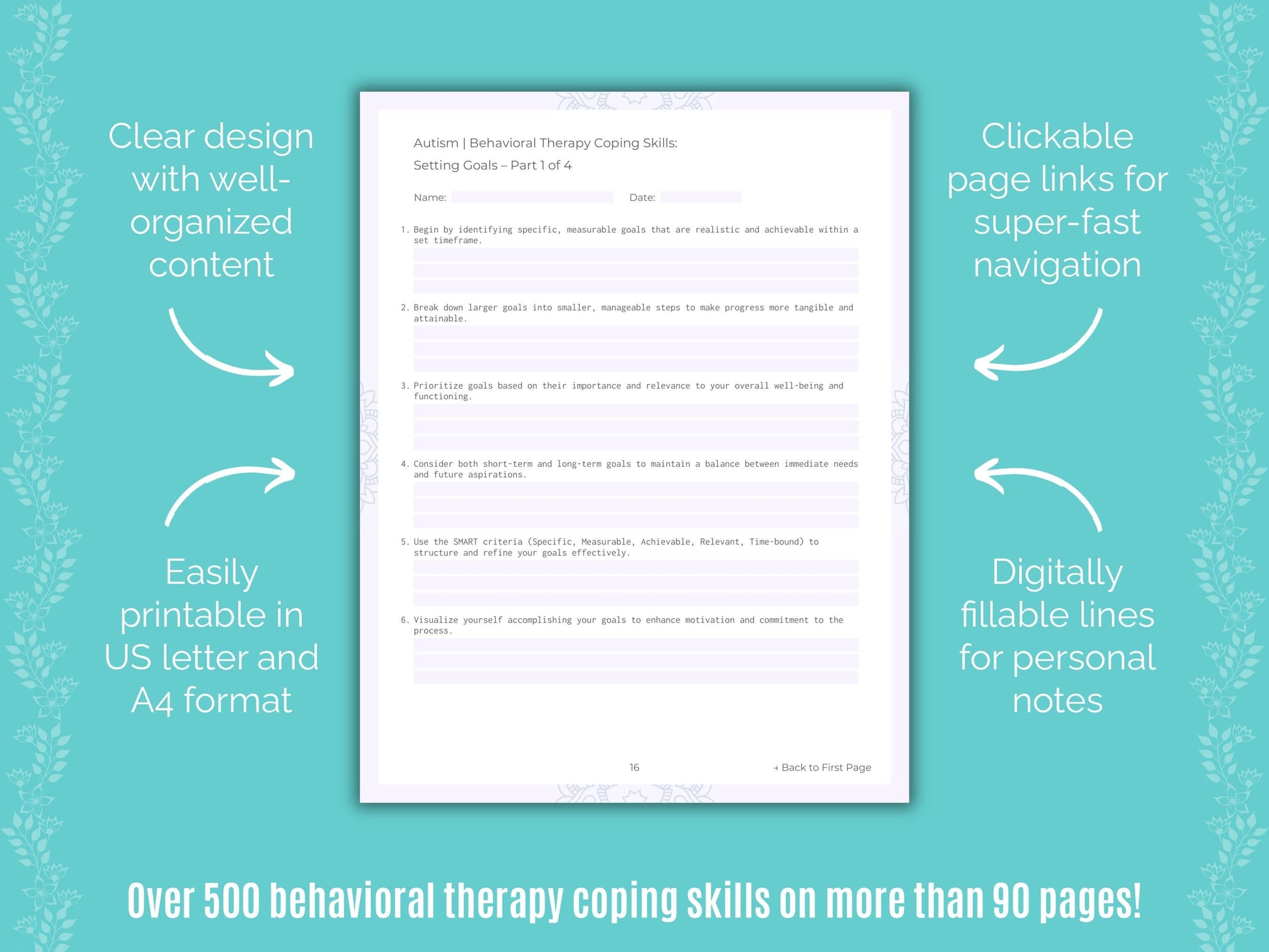 Autism Spectrum Disorder Behavioral Therapy Counseling Templates