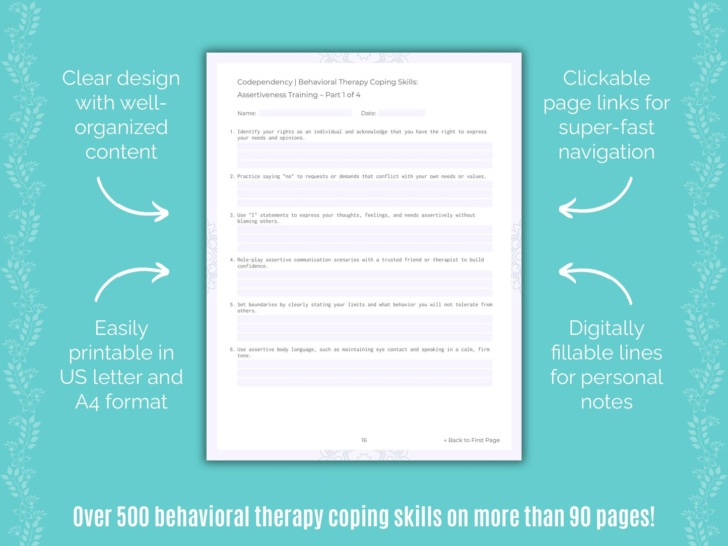 Codependency Behavioral Therapy Counseling Templates