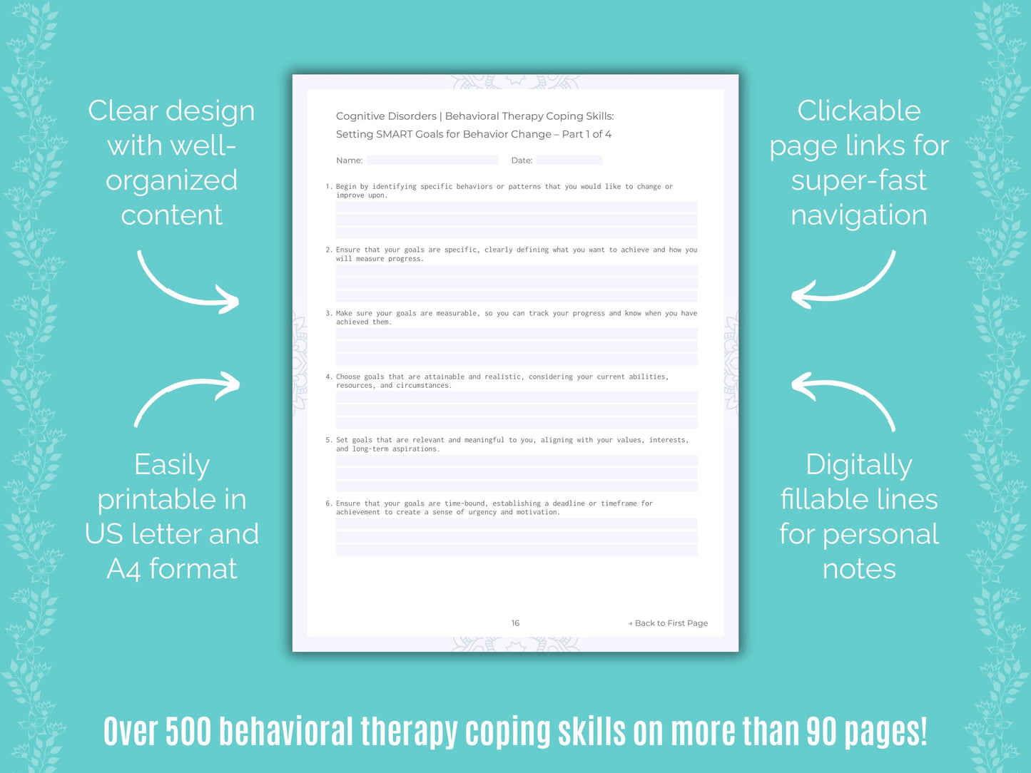 Cognitive Disorders Behavioral Therapy Counseling Templates