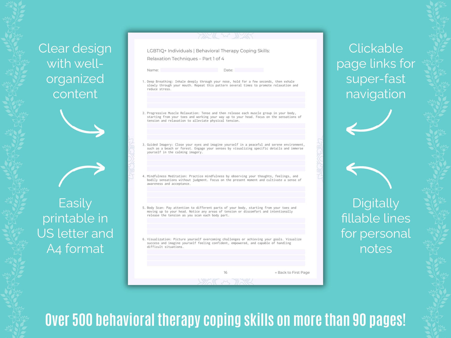 LGBTIQ+ Individuals Behavioral Therapy Counseling Templates