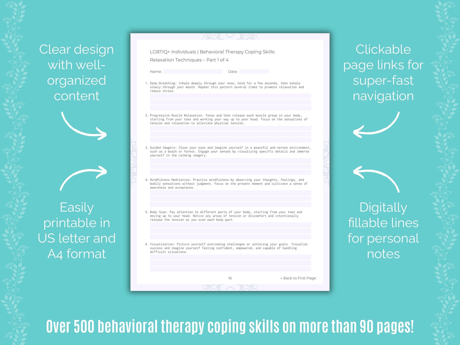 LGBTIQ+ Individuals Behavioral Therapy Counseling Templates