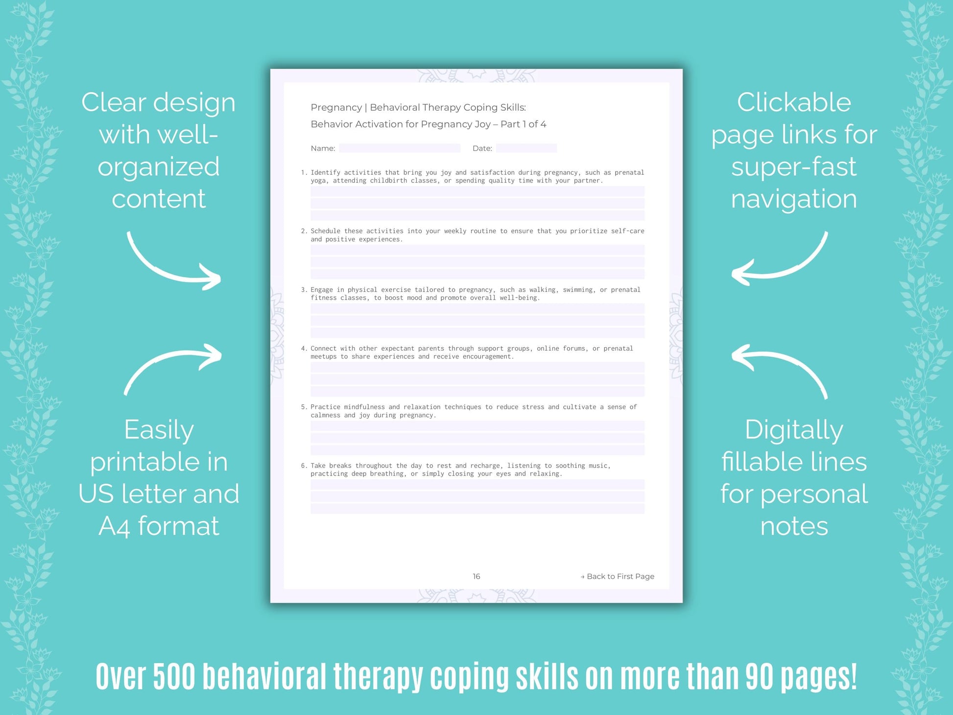 Pregnancy Behavioral Therapy Counseling Templates