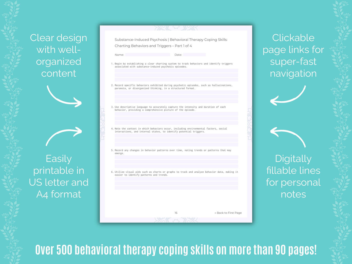 Substance-Induced Psychosis Behavioral Therapy Counseling Templates