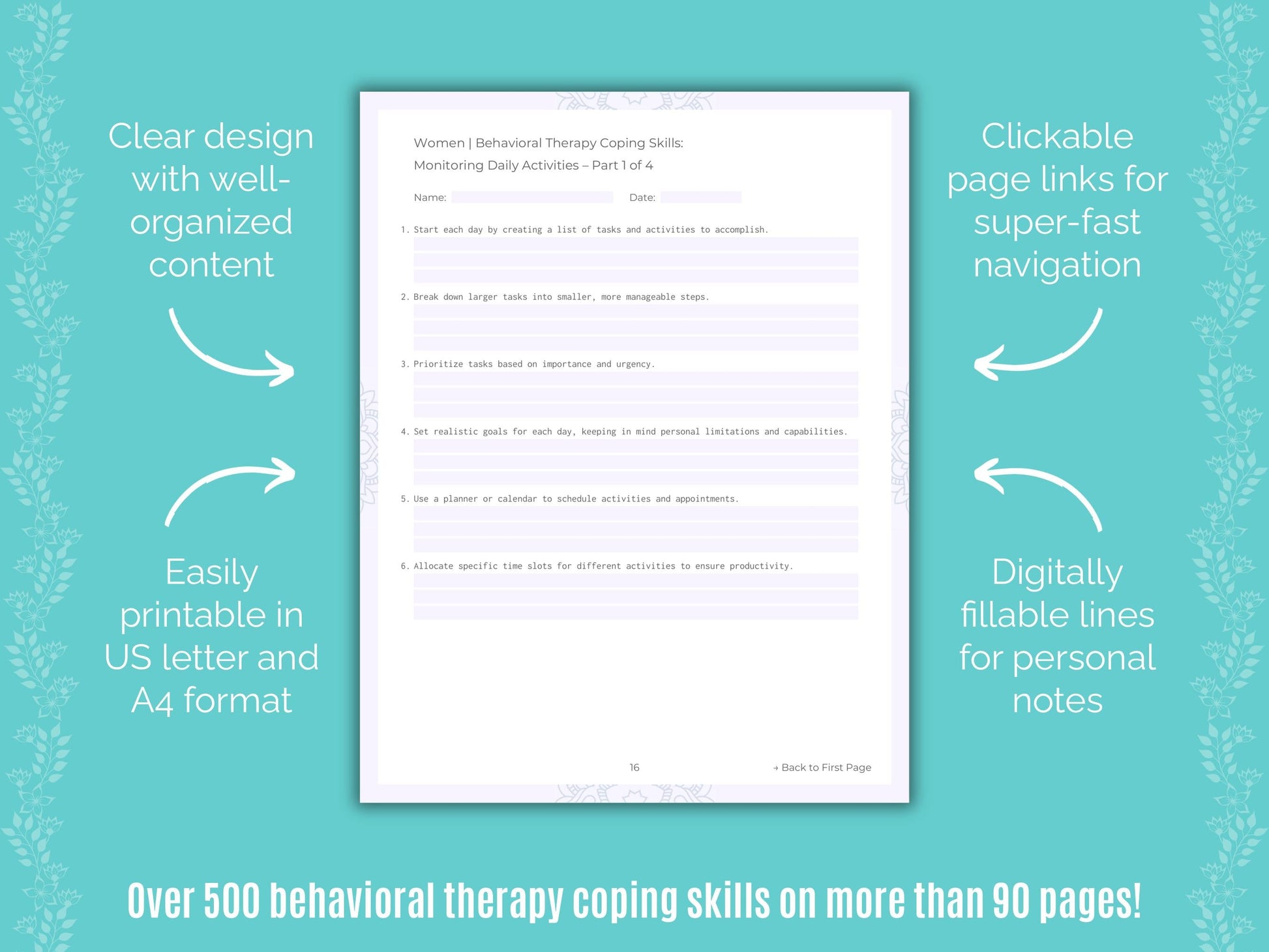 Women Behavioral Therapy Counseling Templates