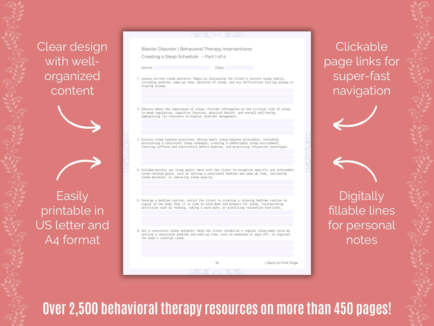 Bipolar Disorder Behavioral Therapy Counseling Templates