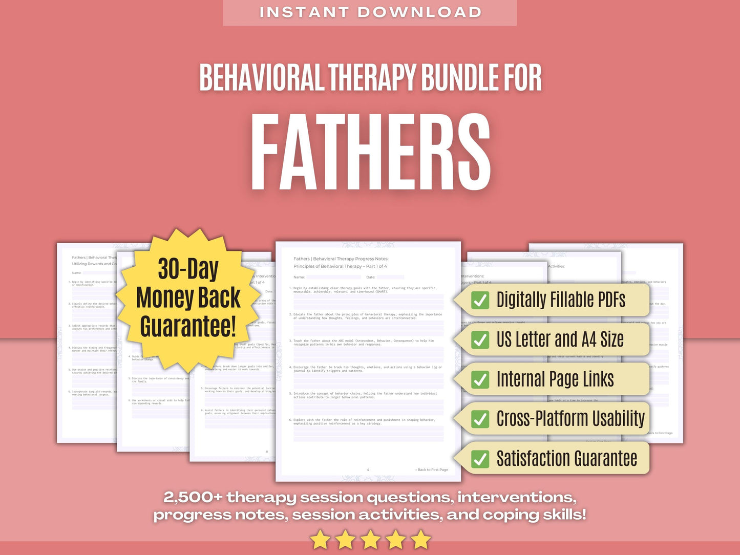 Fathers Behavioral Therapy Psychology Workbooks