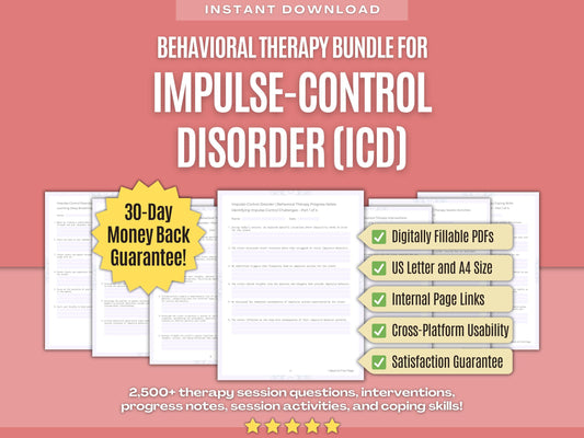 Impulse-Control Disorder (ICD) Behavioral Therapy Psychology Workbooks