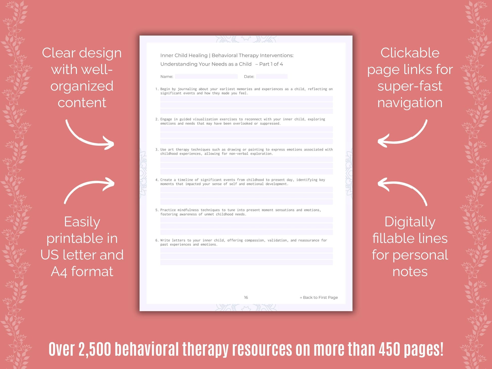 Inner Child Healing Behavioral Therapy Counseling Templates