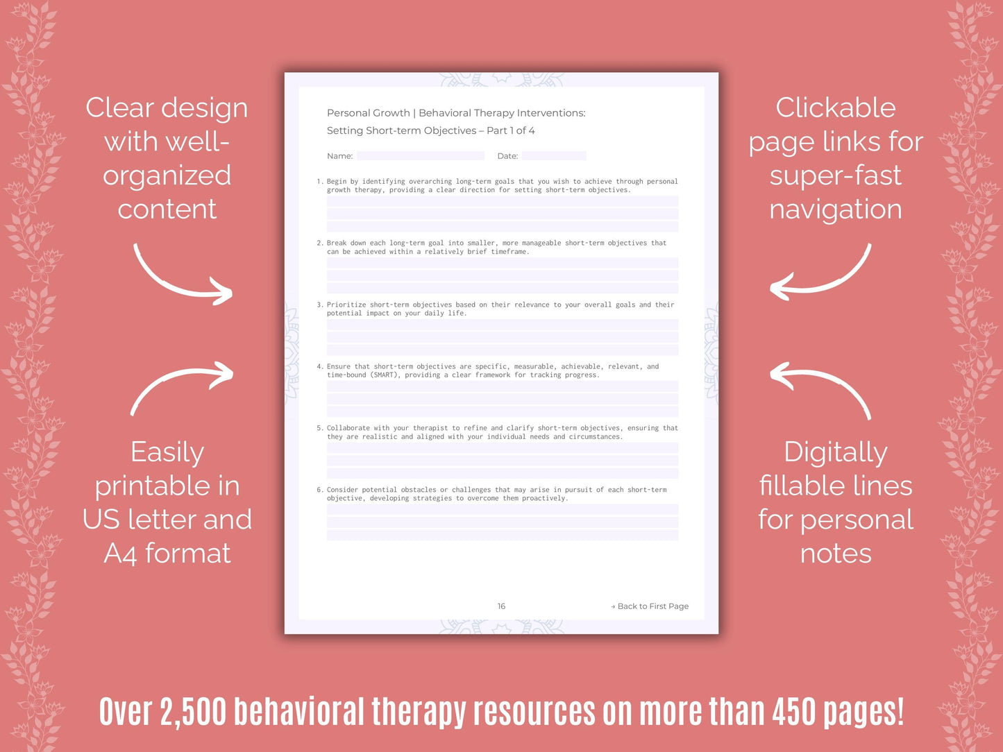 Personal Growth Behavioral Therapy Counseling Templates