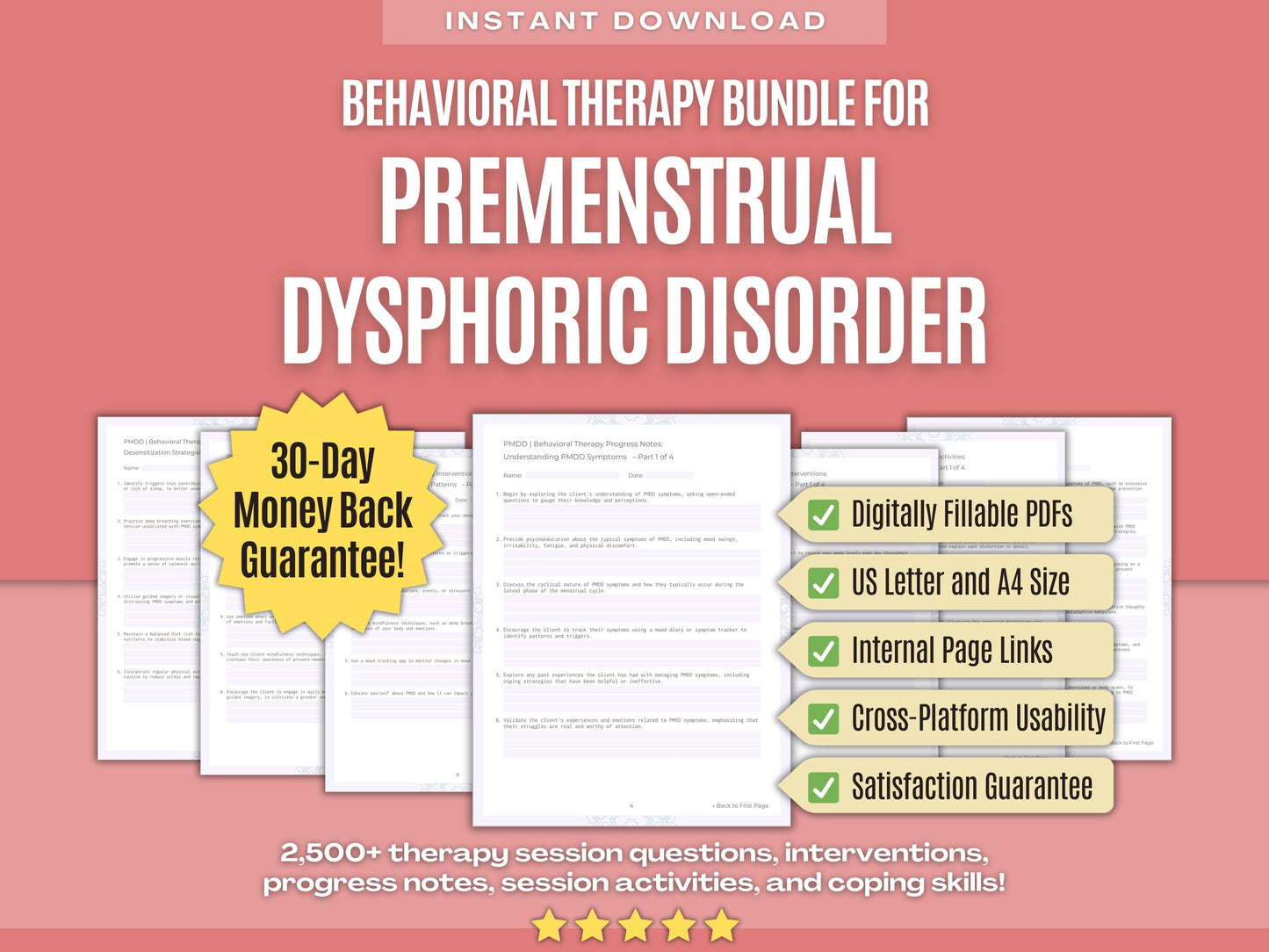 Premenstrual Dysphoric Disorder Behavioral Therapy Psychology Workbooks