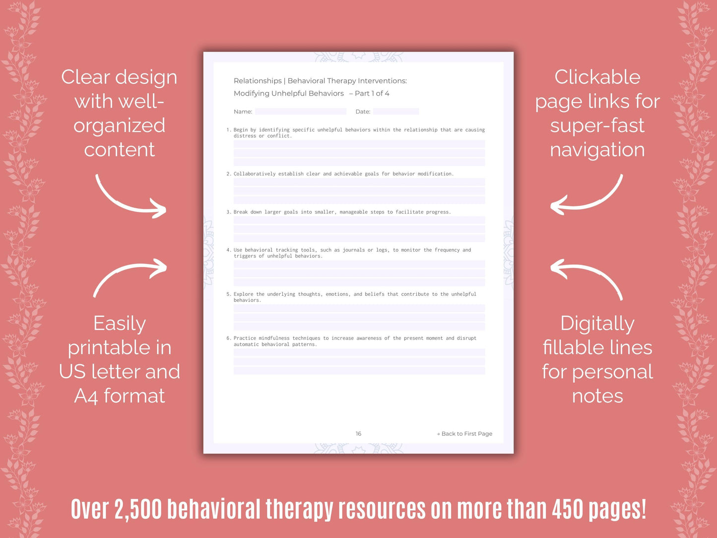 Relationships Behavioral Therapy Counseling Templates