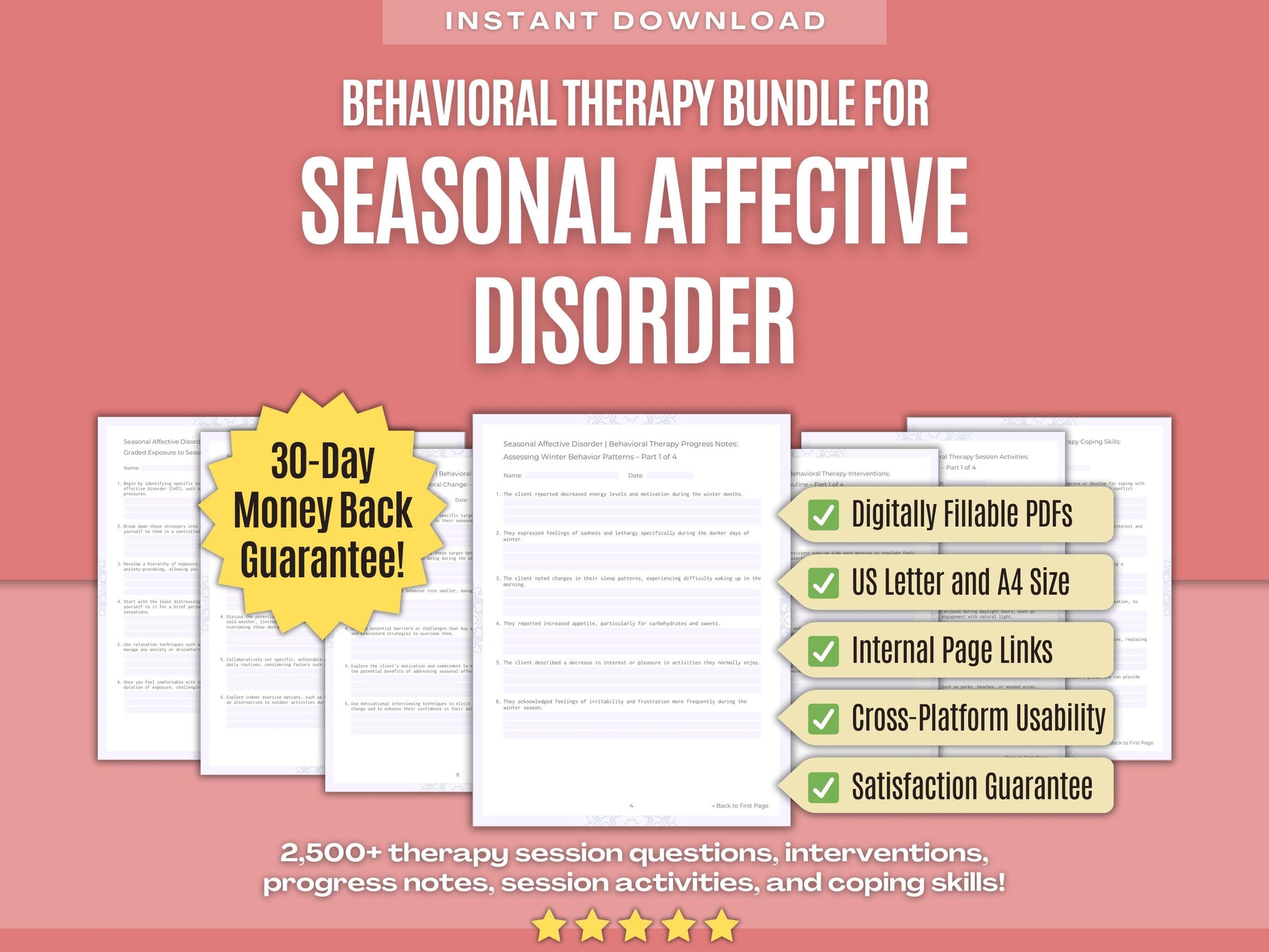 Seasonal Affective Disorder Behavioral Therapy Psychology Workbooks