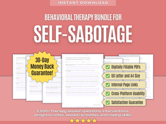 Self-Sabotage Behavioral Therapy Psychology Workbooks