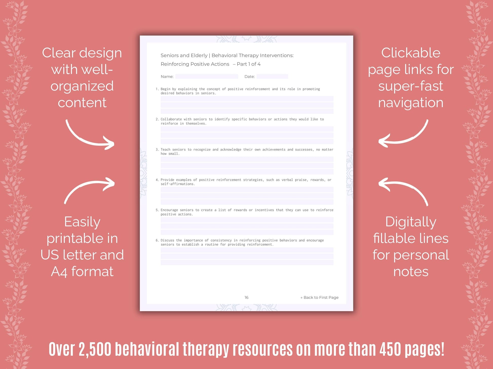 Seniors and Elderly Behavioral Therapy Counseling Templates