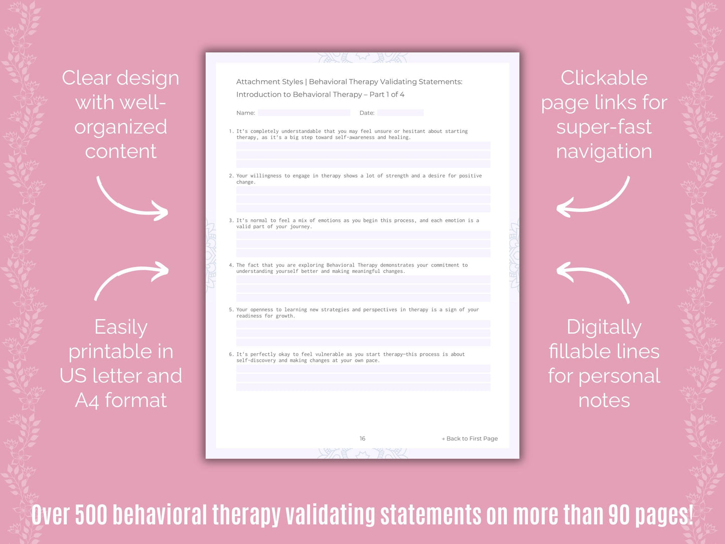 Attachment Styles Behavioral Therapy Counseling Templates