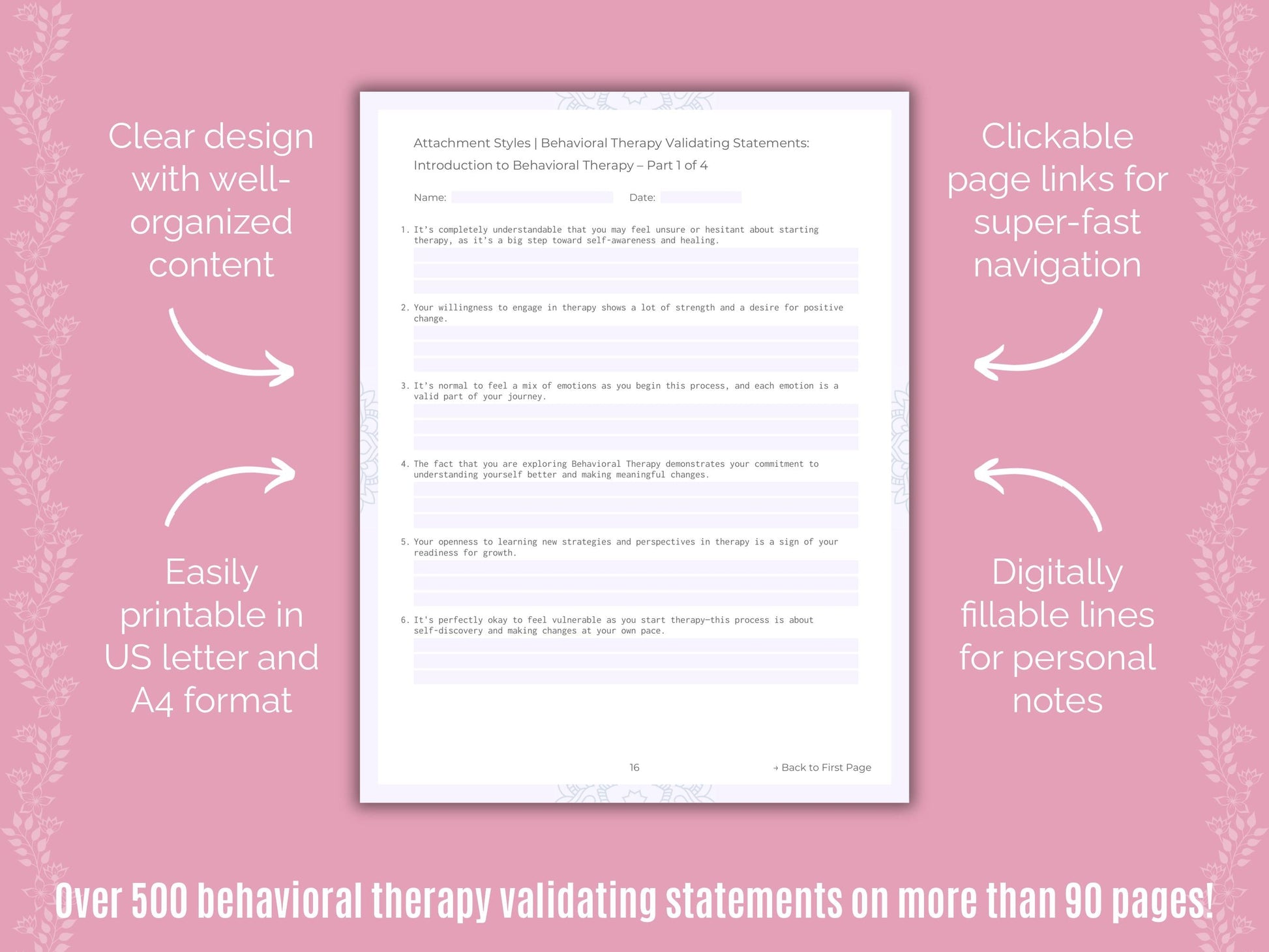 Attachment Styles Behavioral Therapy Counseling Templates