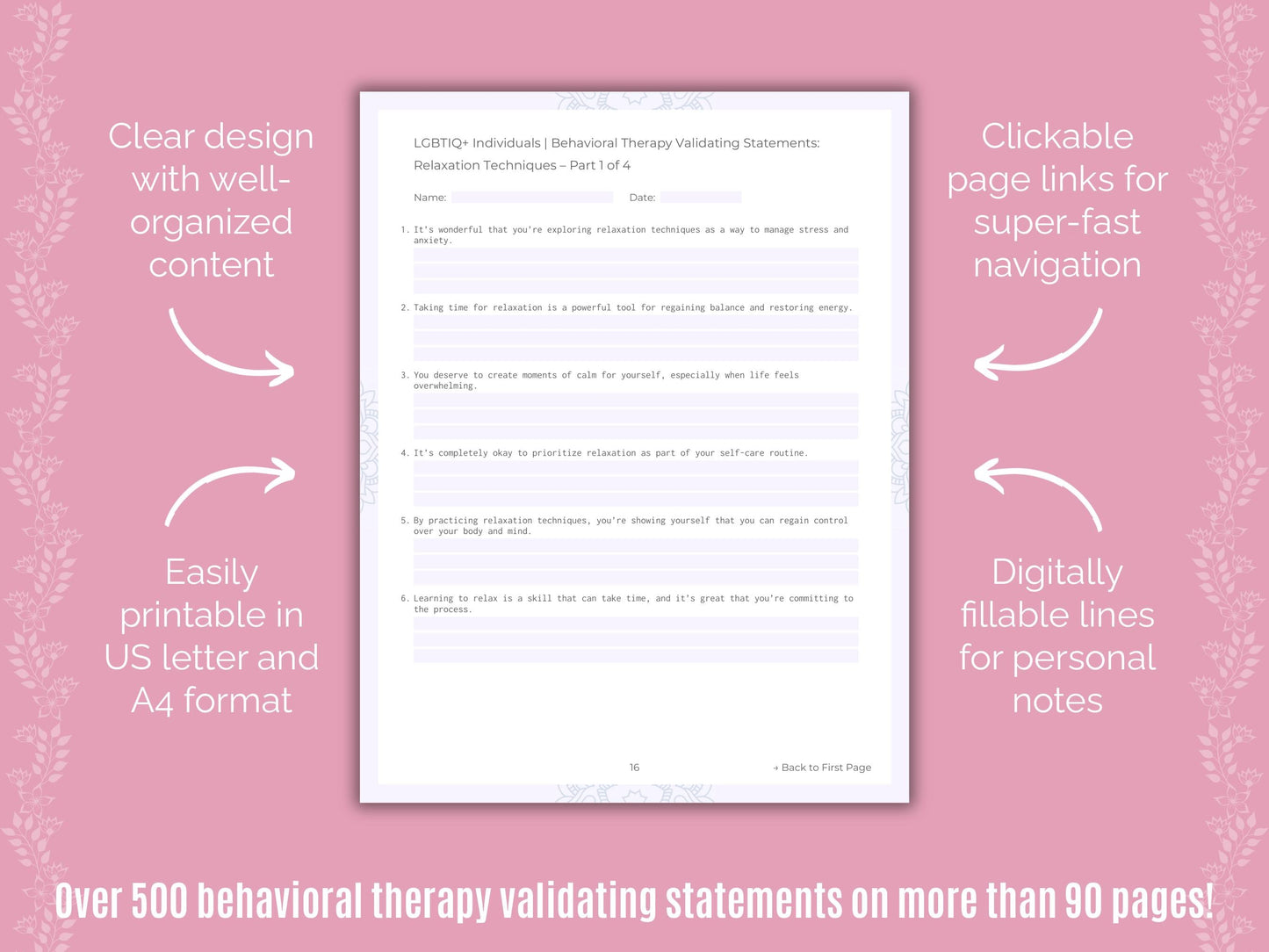 LGBTIQ+ Individuals Behavioral Therapy Counseling Templates