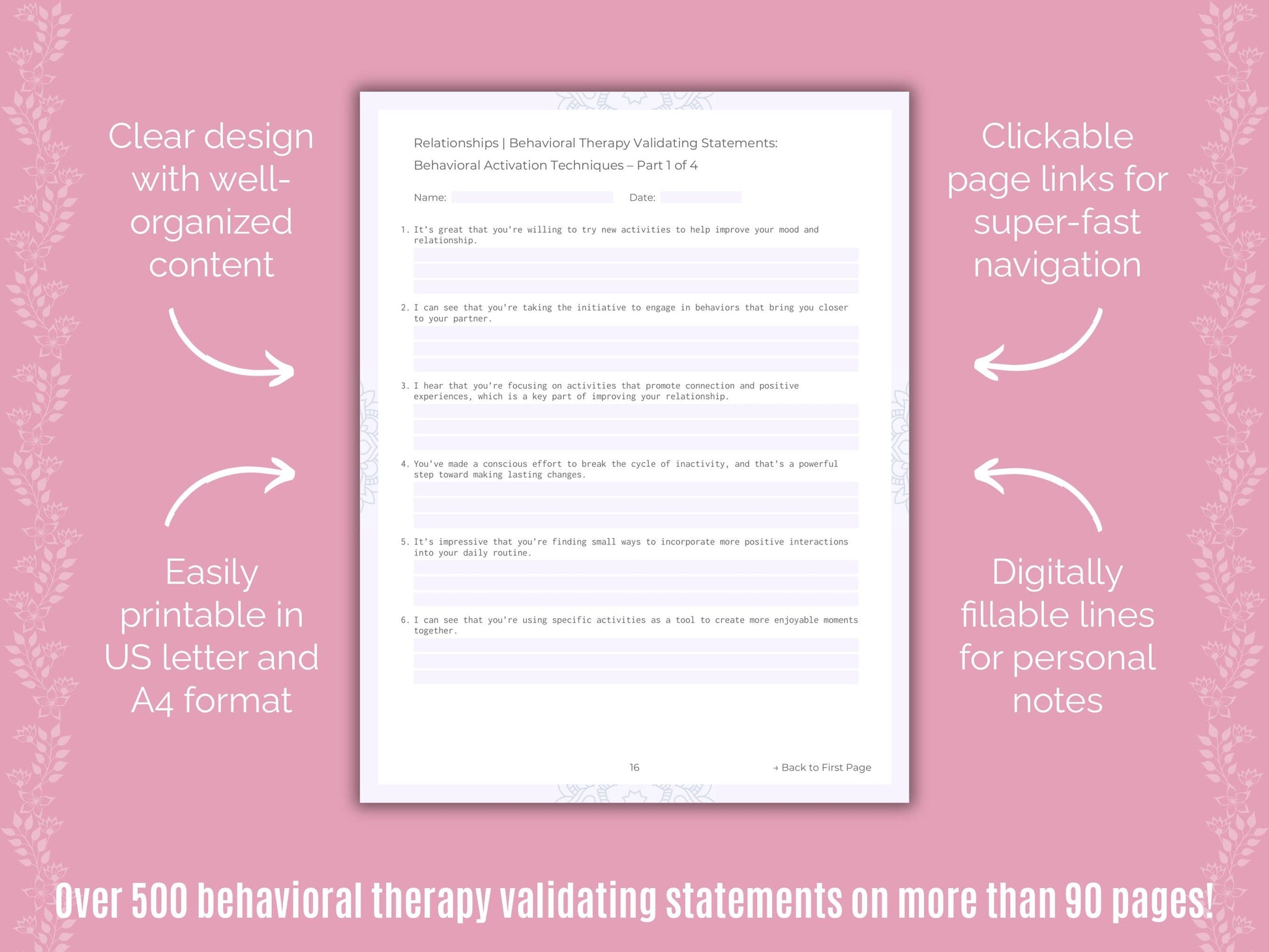 Relationships Behavioral Therapy Counseling Templates