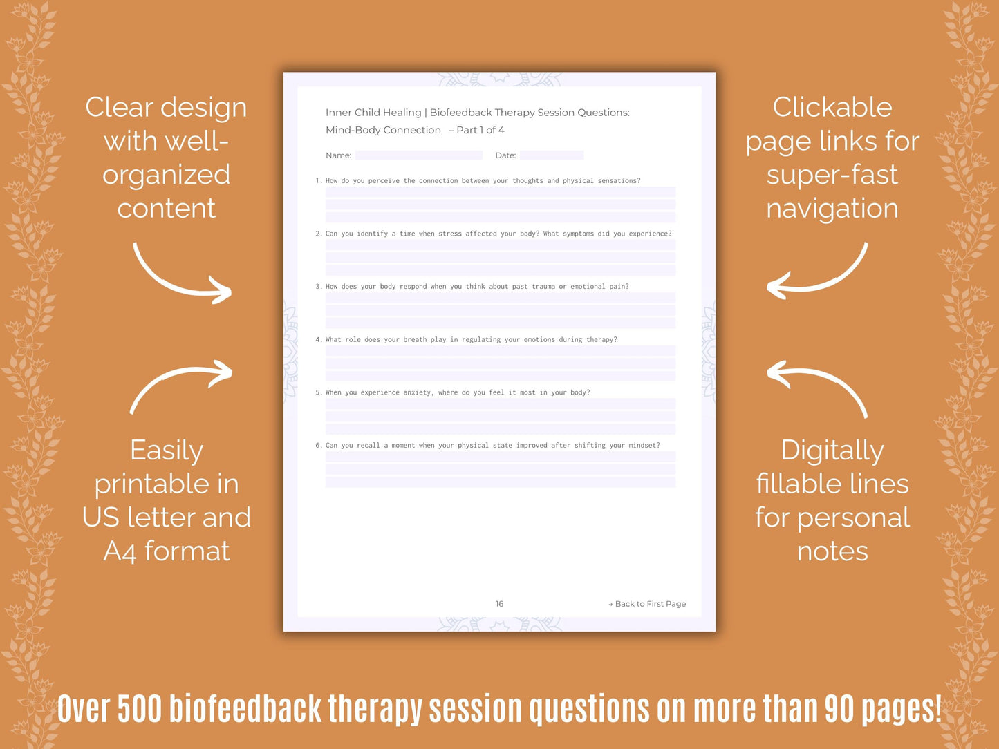 Inner Child Healing Biofeedback Therapy Counseling Templates