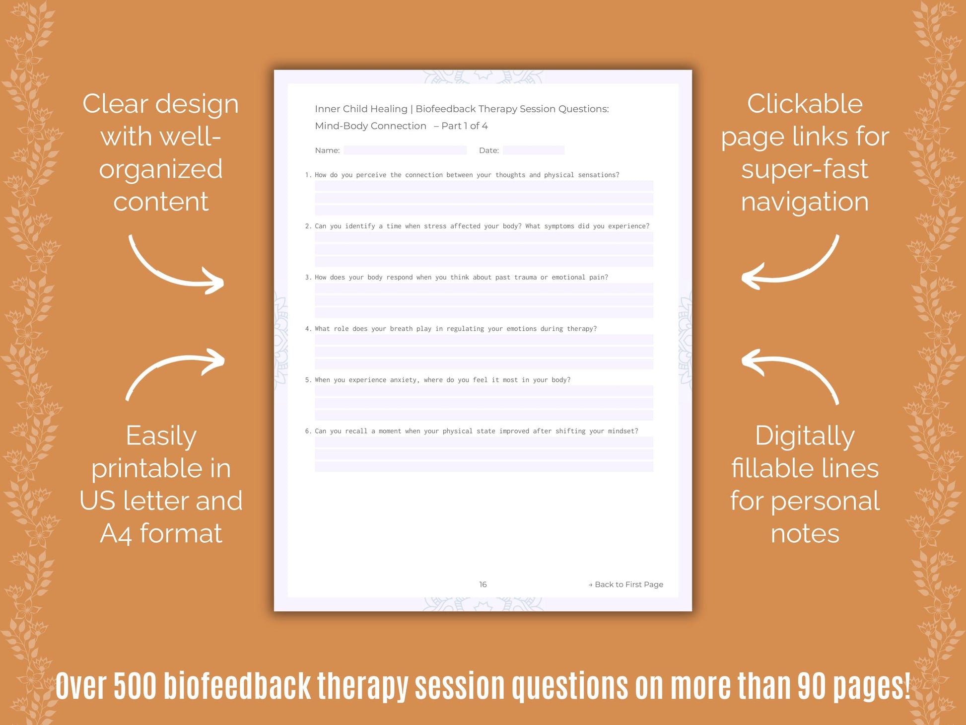 Inner Child Healing Biofeedback Therapy Counseling Templates