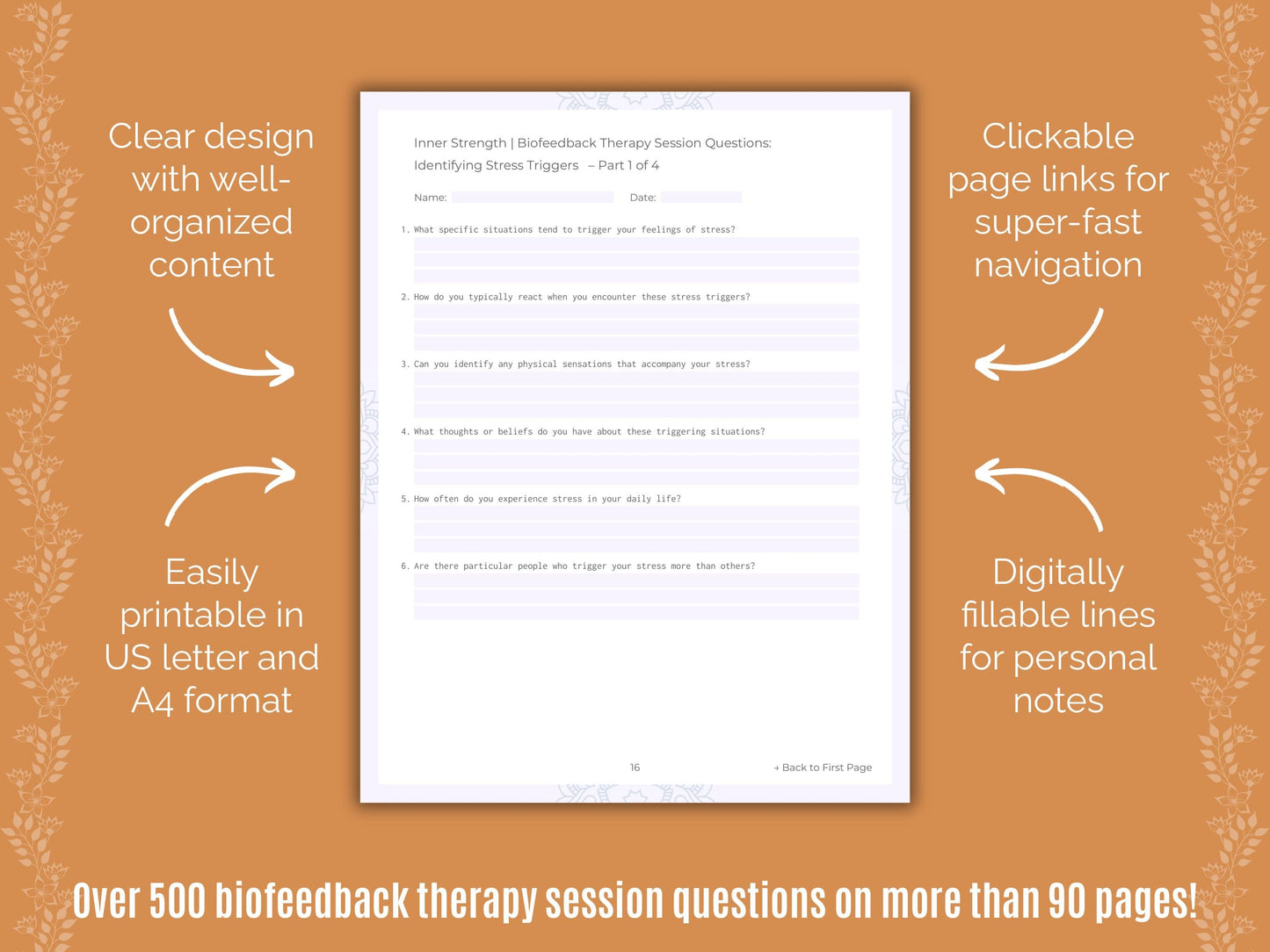 Inner Strength Biofeedback Therapy Counseling Templates