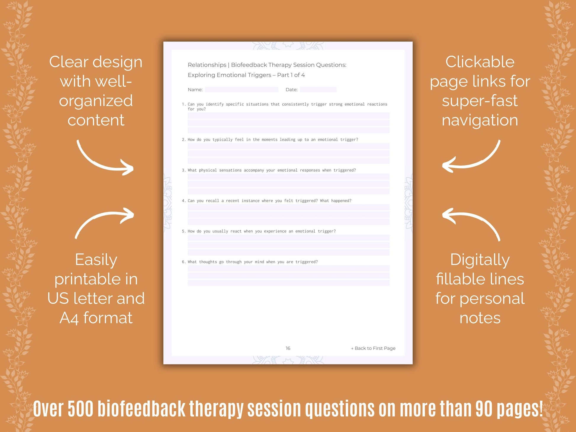 Relationships Biofeedback Therapy Counseling Templates