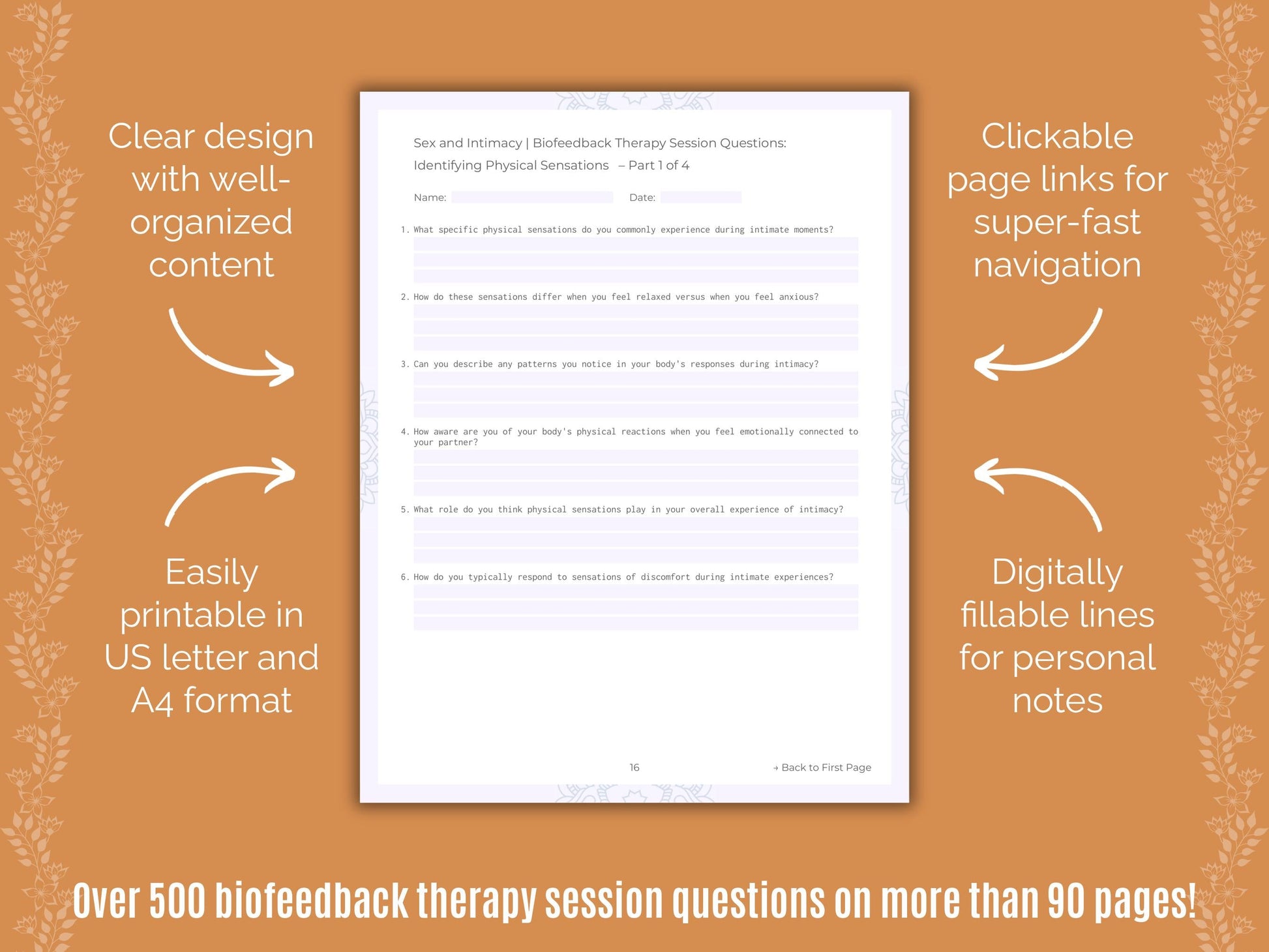 Sex and Intimacy Biofeedback Therapy Counseling Templates