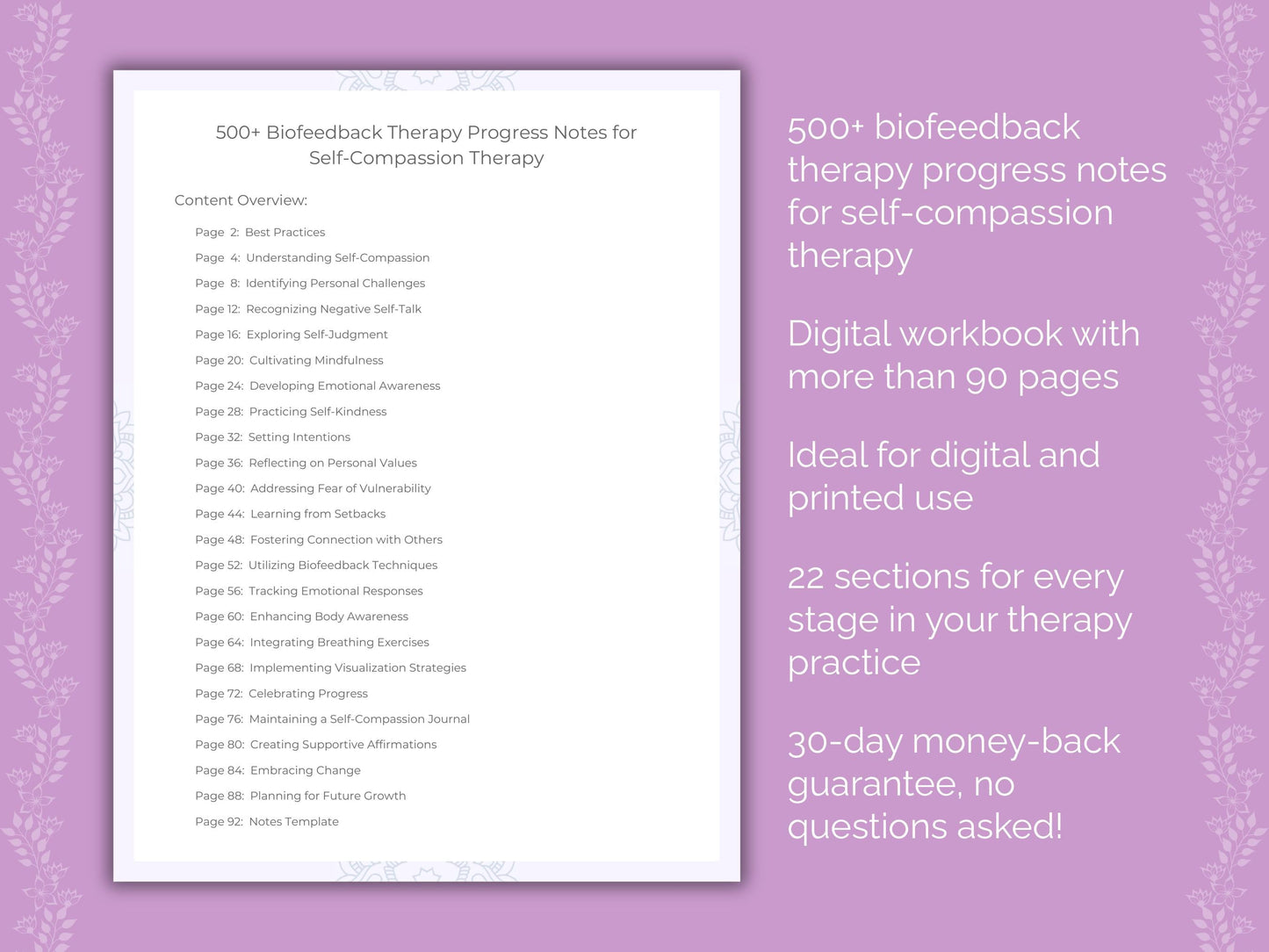 Self-Compassion Biofeedback Therapy Therapist Worksheets