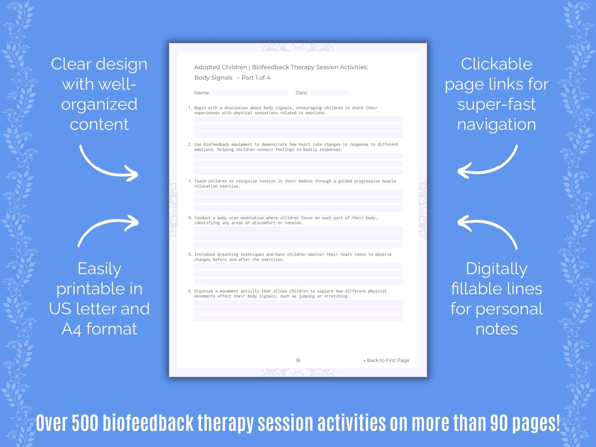 Adopted Children Biofeedback Therapy Counseling Templates